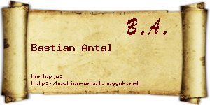 Bastian Antal névjegykártya